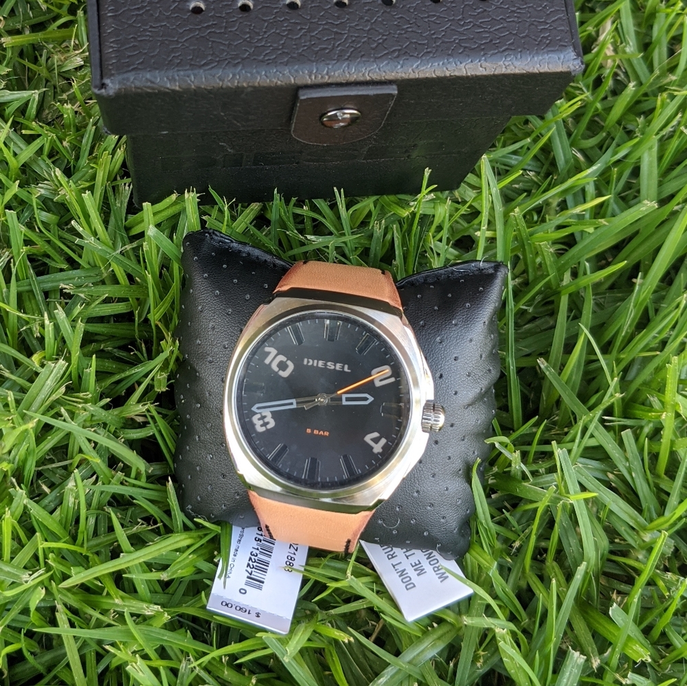 Diesel Stigg Summer tan leather watch